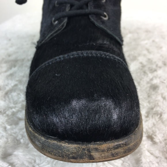 AllSaints Damisi Pony Hair Combat Boot Black 41 - Picture 14 of 16